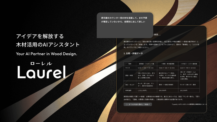 木材特化型AIサービス Laurel（ローレル）